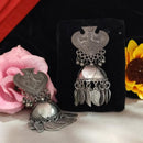 Blythediva Ethnic Rhodium Plated Jhumki Earrings