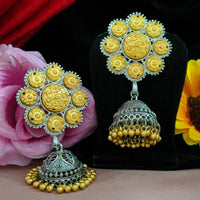 Blythediva Ethnic Rhodium Plated Jhumki Earrings