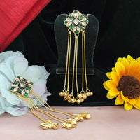 Blythediva Royal Kundan And Meenakari Ghungroo Kashmiri Long Dangler Earrings