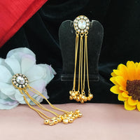 Blythediva Royal Kundan And Meenakari Ghungroo Kashmiri Long Dangler Earrings