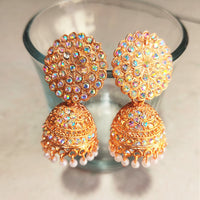 H K Fashion Rose Gold Plated Jhumki Earrings