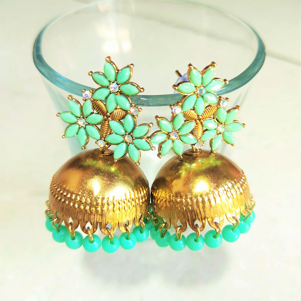 H K Fashion Gold Plated Jhumki Earrings