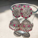 H K Fashion Oxidised Plated Jhumki Earrings