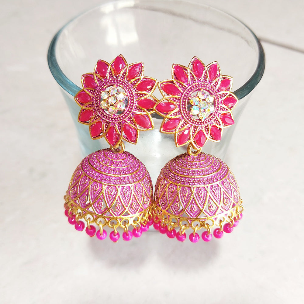 H K Fashion Gold Plated Jhumki Earrings