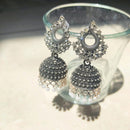 H K Fashion Oxidised Plated Jhumki Earrings