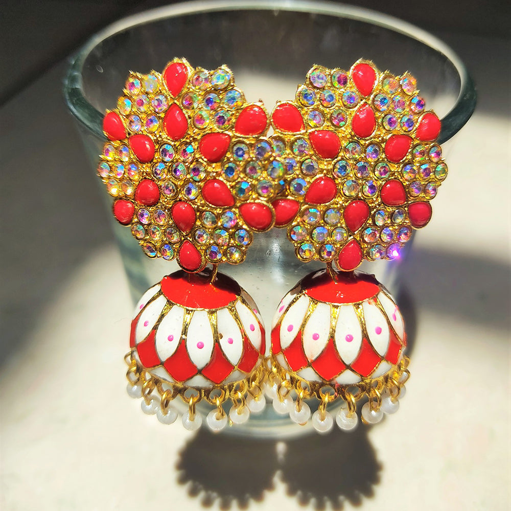 H K Fashion Gold Plated Jhumki Earrings