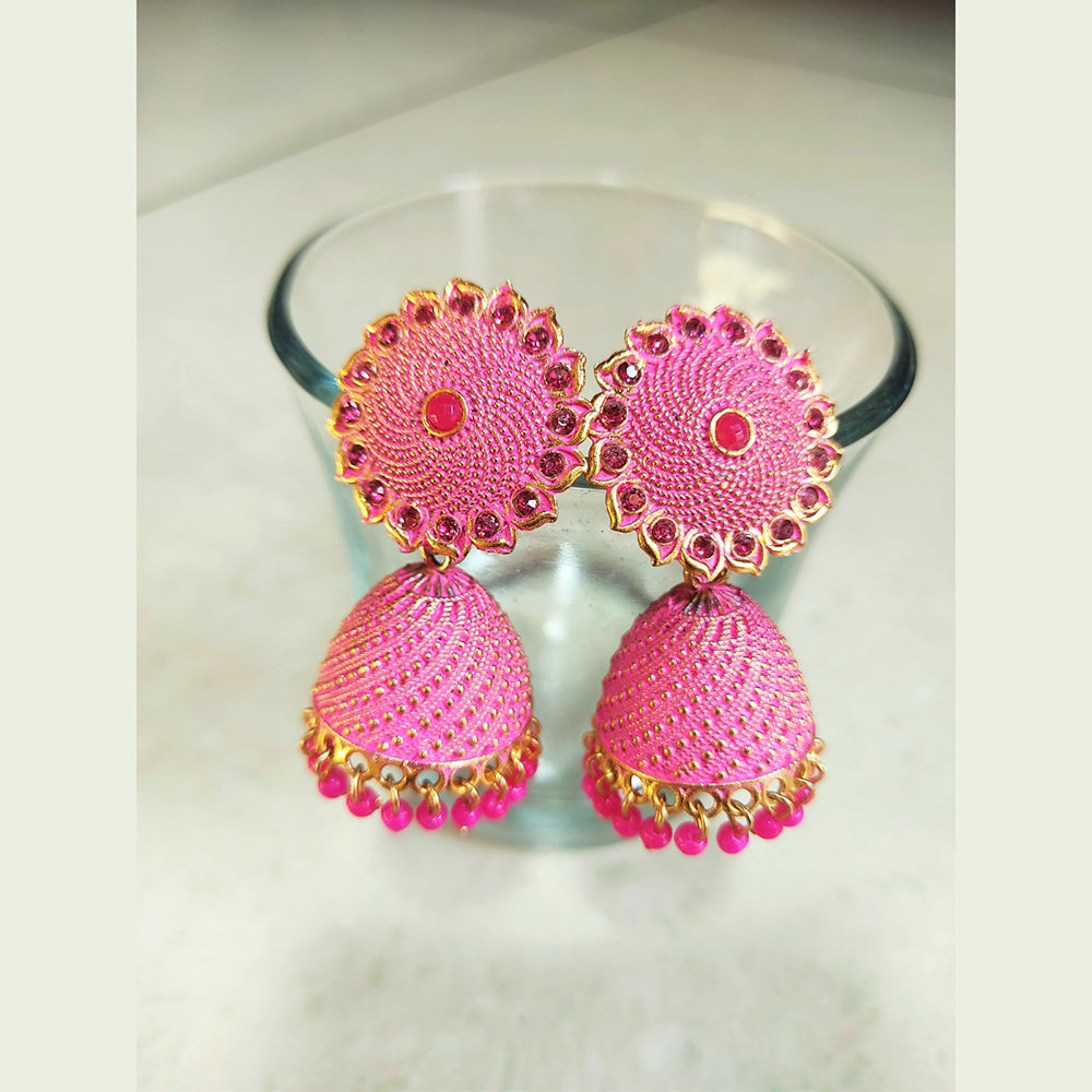 H K Fashion Gold Plated Jhumki Earrings