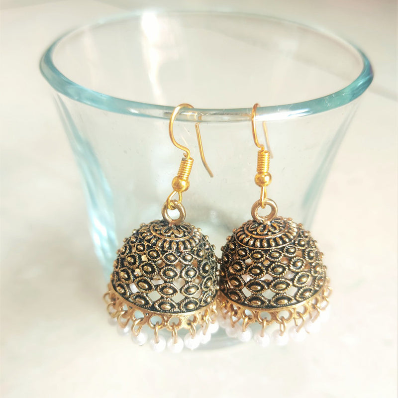 H K Fashion Gold Plated Jhumki Earrings