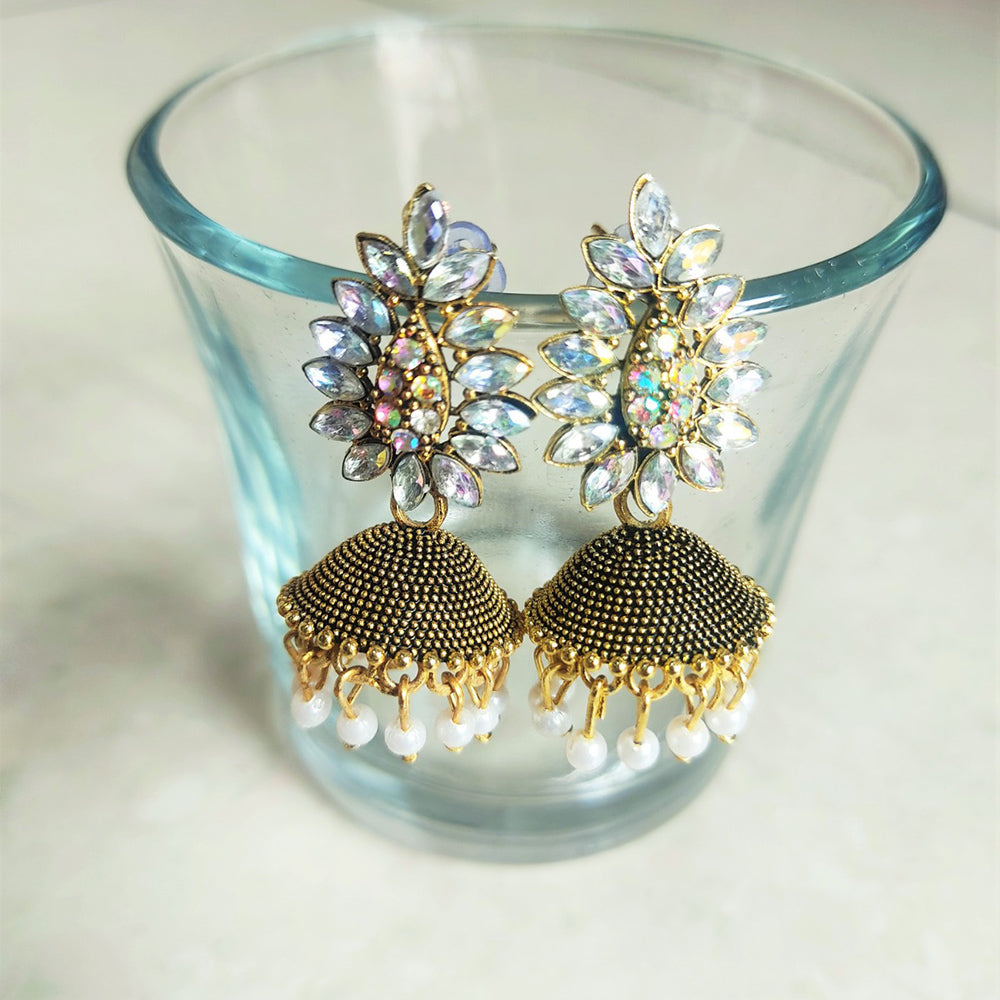 H K Fashion Gold Plated Jhumki Earrings