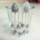 H K Fashion Silver Plated Jhumki Earrings
