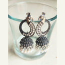 H K Fashion Oxidised Plated Jhumki Earrings