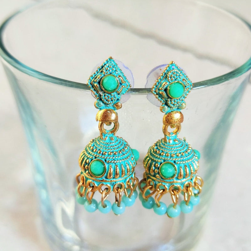 H K Fashion Gold Plated Jhumki Earrings