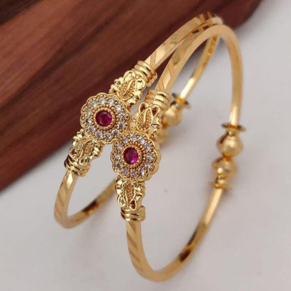 H K Fashion Gold Plated Openable Bangles Set