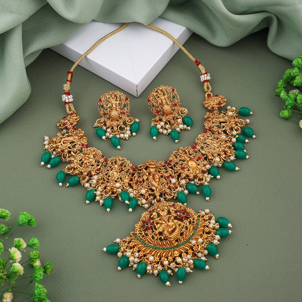 H K Fashion Gold Plated Temple Necklace Set
