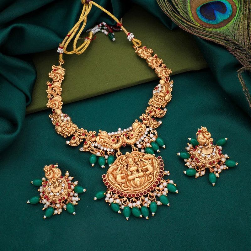 H K Fashion Gold Plated Temple Necklace Set