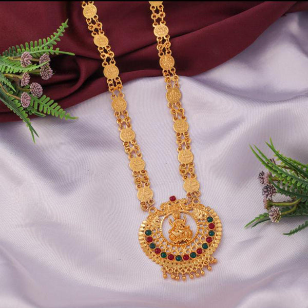 H K Fashion Gold Plated Temple Long Necklace Set