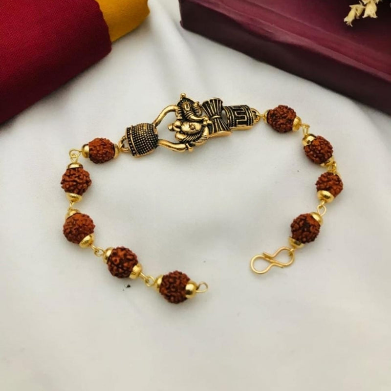 Buy Takshila Gems® Natural Rudraksha Bracelet for Men and Women Gold  Polished Wire Wrap with S-Hook clasp Rudraksha Fashion Bracelet at Amazon.in