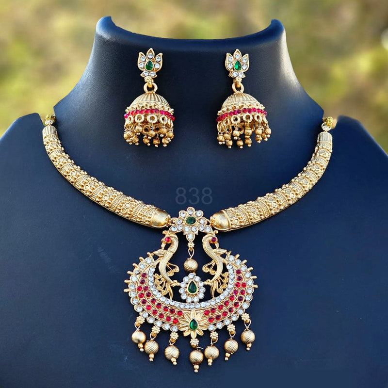 H K Fashion Gold Plated Austrian Stone  Necklace Set