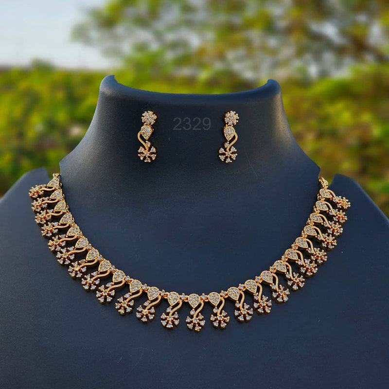 H K Fashion Gold Plated Austrian Stone  Necklace Set