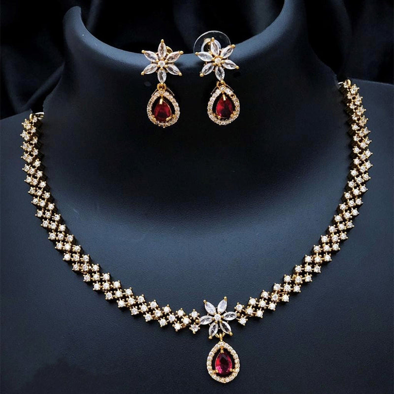 H K Fashion Gold Plated Austrian Stone Necklace Set