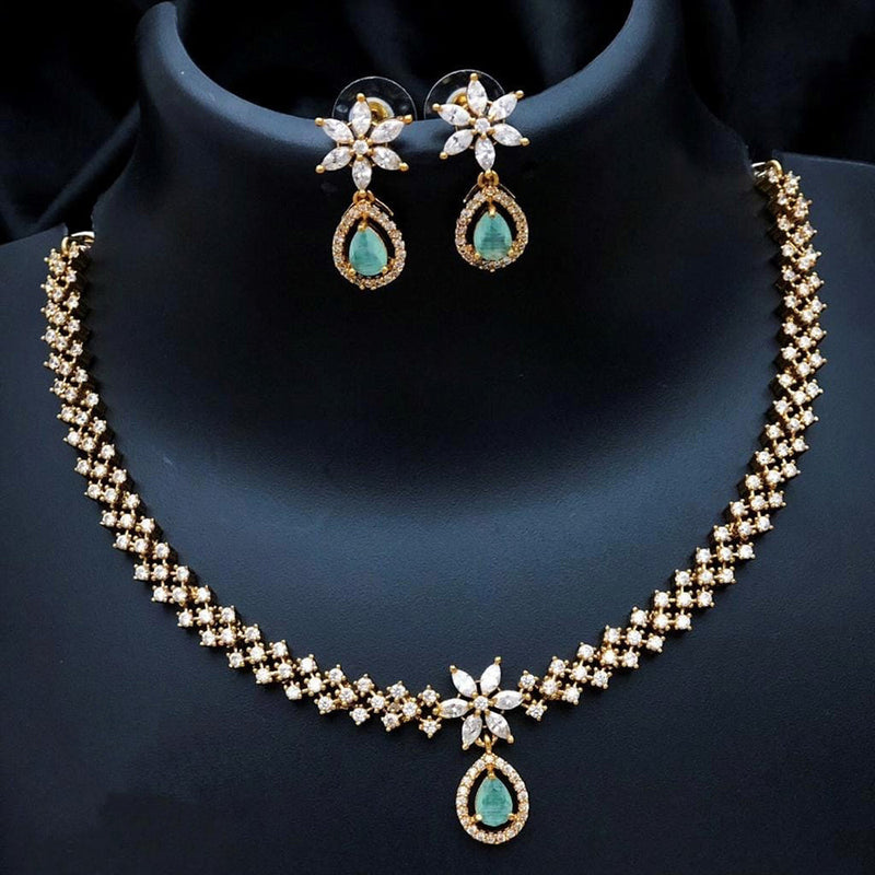 H K Fashion Gold Plated Austrian Stone Necklace Set