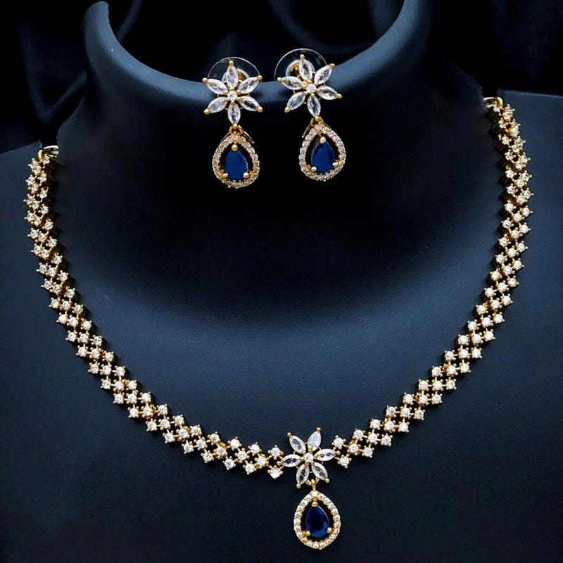 H K Fashion Gold Plated Austrian Stone Necklace Set