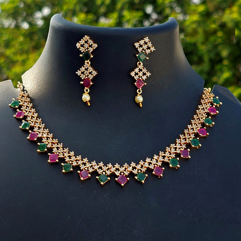 H K Fashion Gold Plated Austrian Stone Necklace Set