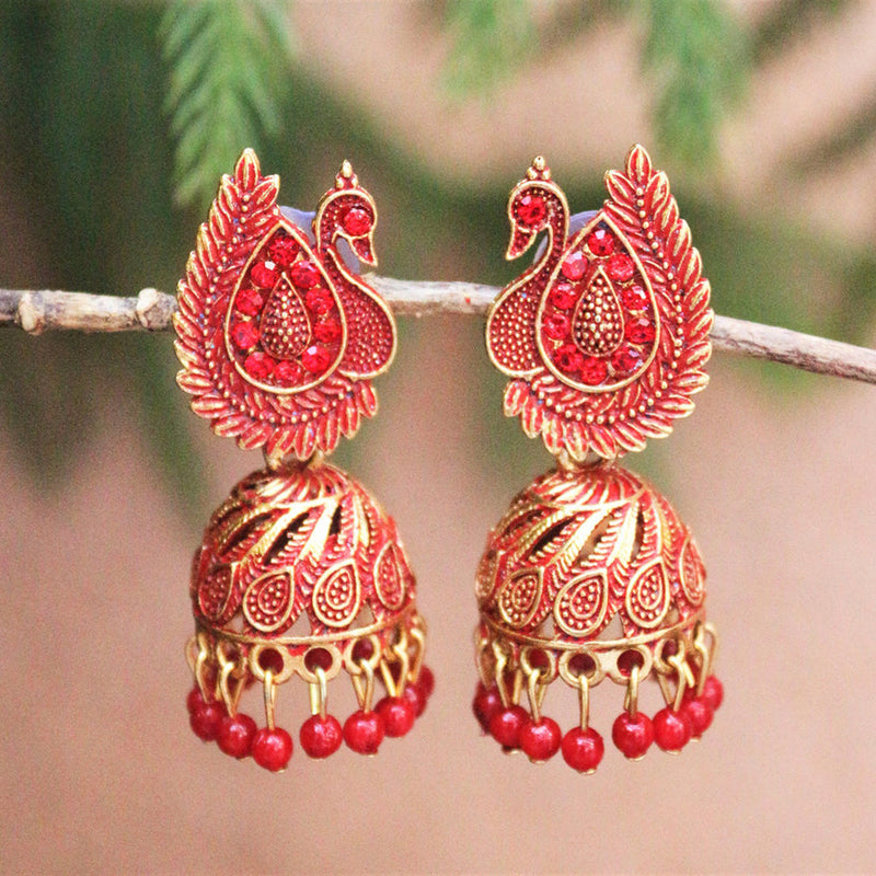 H K Fashion Gold Plated Jhumki Earrings