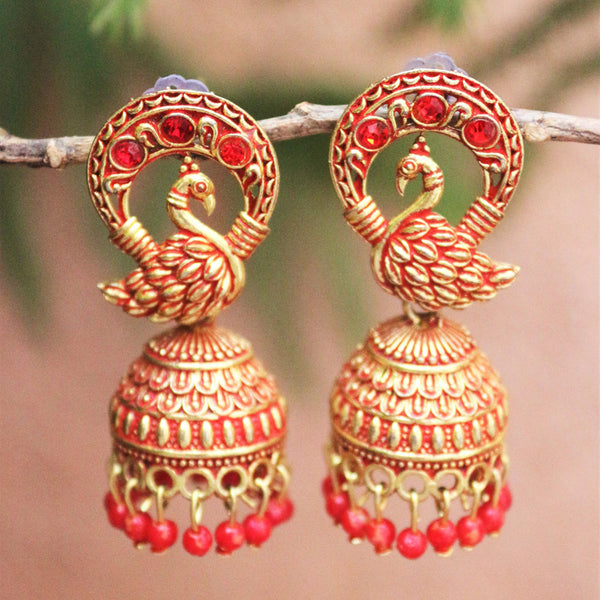 H K Fashion Gold Plated Jhumki Earrings