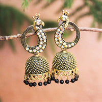 H K Fashion Gold Plated Austrian Stone Jhumki Earrings