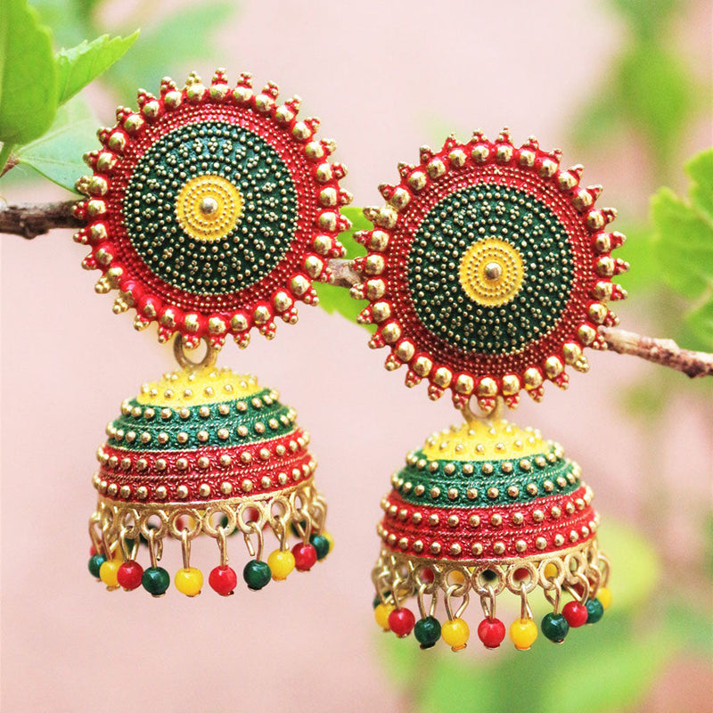 H K Fashion Gold Plated Jhumki Earrings