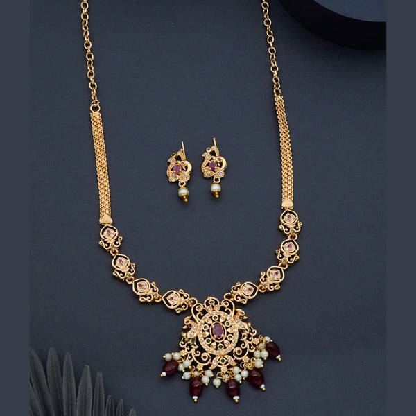 H K Fashion Gold Plated Austrian Stone Necklace Set