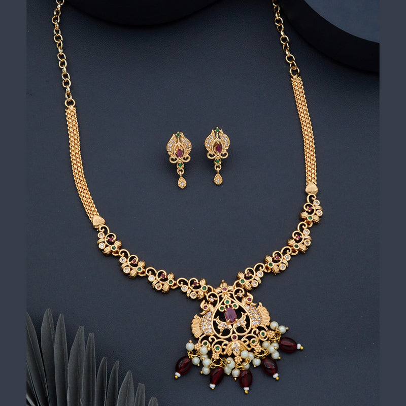 H K Fashion Gold Plated Austrian Stone Necklace Set