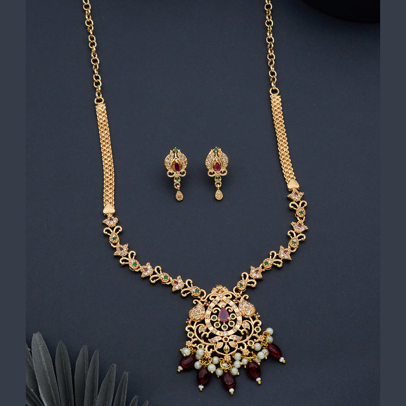 H K Fashion Gold Plated Austrian Stone Necklace Set