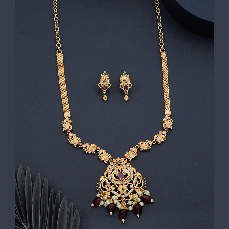 H K Fashion Gold Plated Austrian Stone Necklace Set