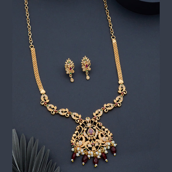 H K Fashion Gold Plated Austrian Stone Necklace Set