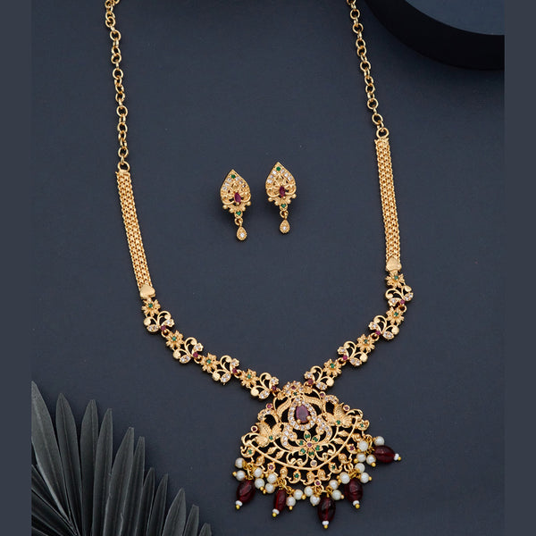 H K Fashion Gold Plated Austrian Stone Necklace Set