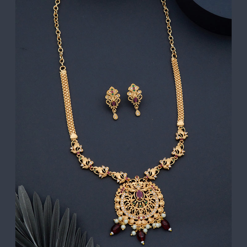 H K Fashion Gold Plated Austrian Stone Necklace Set