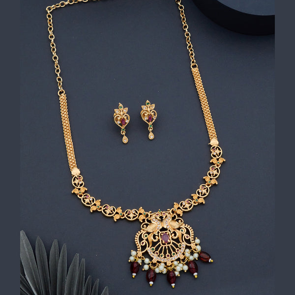 H K Fashion Gold Plated Austrian Stone Necklace Set