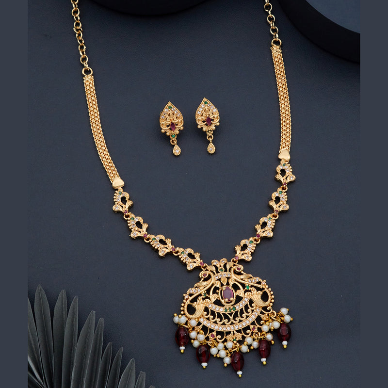 H K Fashion Gold Plated Austrian Stone Necklace Set