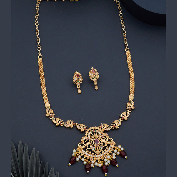 H K Fashion Gold Plated Austrian Stone Necklace Set