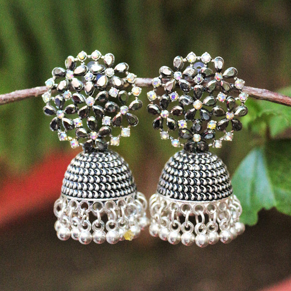 H K Fashion  Silver Plated  Jhumki Earrings