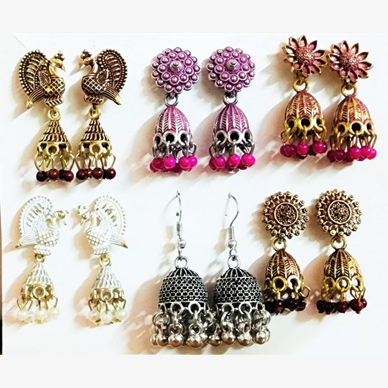 HK Fashion  Multi Colors Jhumki Earrings Combo