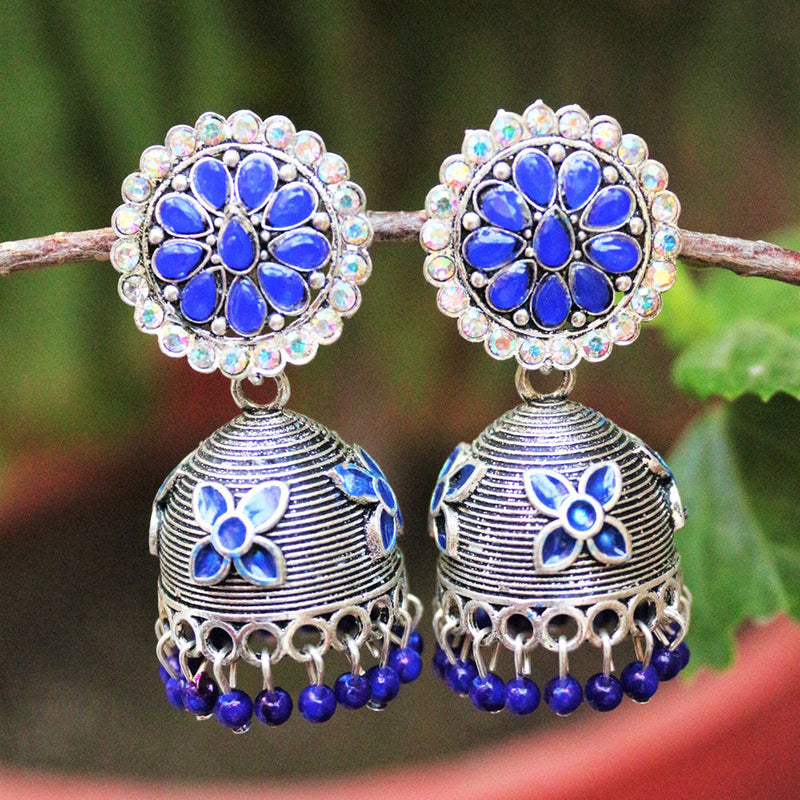 H K Fashion  Pota Stone Jhumki Earrings