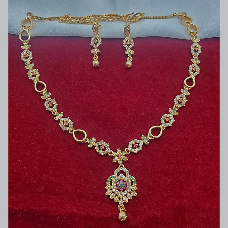 H K Fashion Gold Plated Austrian Stone Necklace Set