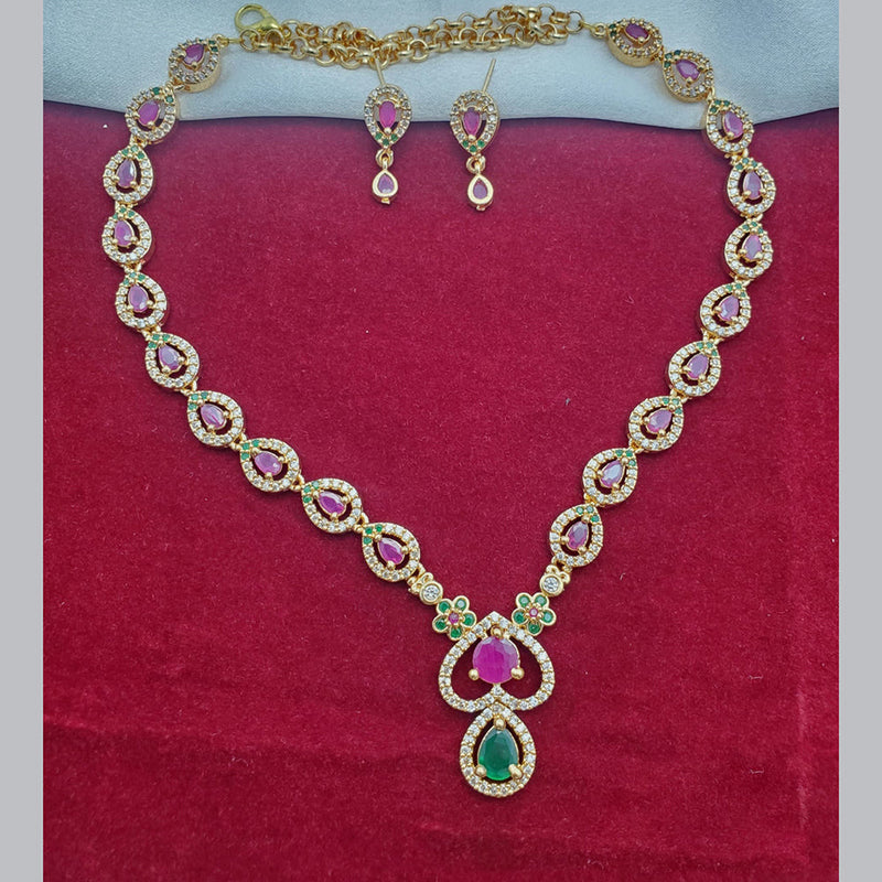 H K Fashion Gold Plated Austrian Stone Necklace Set