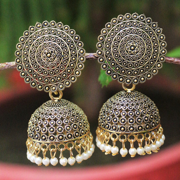 H K Fashion Gold Plated  Jhumki Earrings