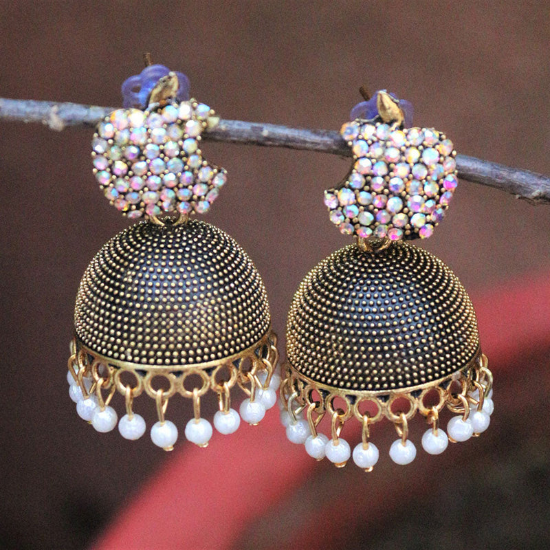 H K Fashion Gold Plated Pearls Jhumki Earrings