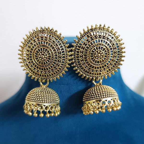 H K Fashion Gold Plated Pearls Jhumki Earrings