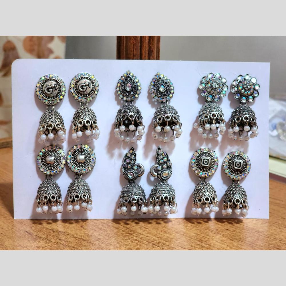 HK Fashion Oxidised Plated Jhumki Earrings Combo – JewelEMarket